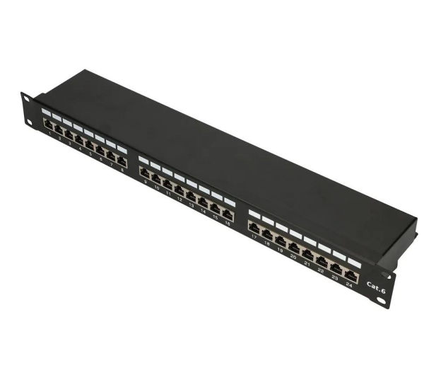 ExtraLink  Patchpanel 24p 19" 1U STP 6 półka (czarna) - 1323251 - zdjęcie 4